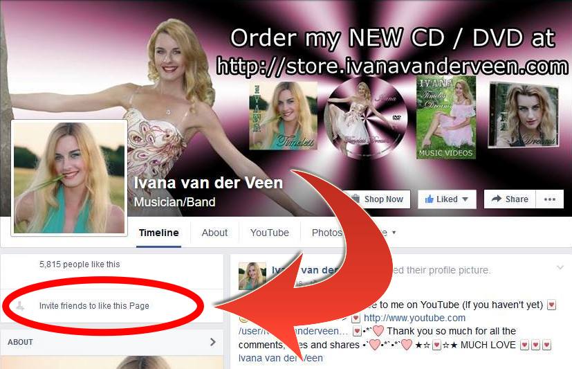 Invite your friends to like Ivana van der Veen's FaceBook page